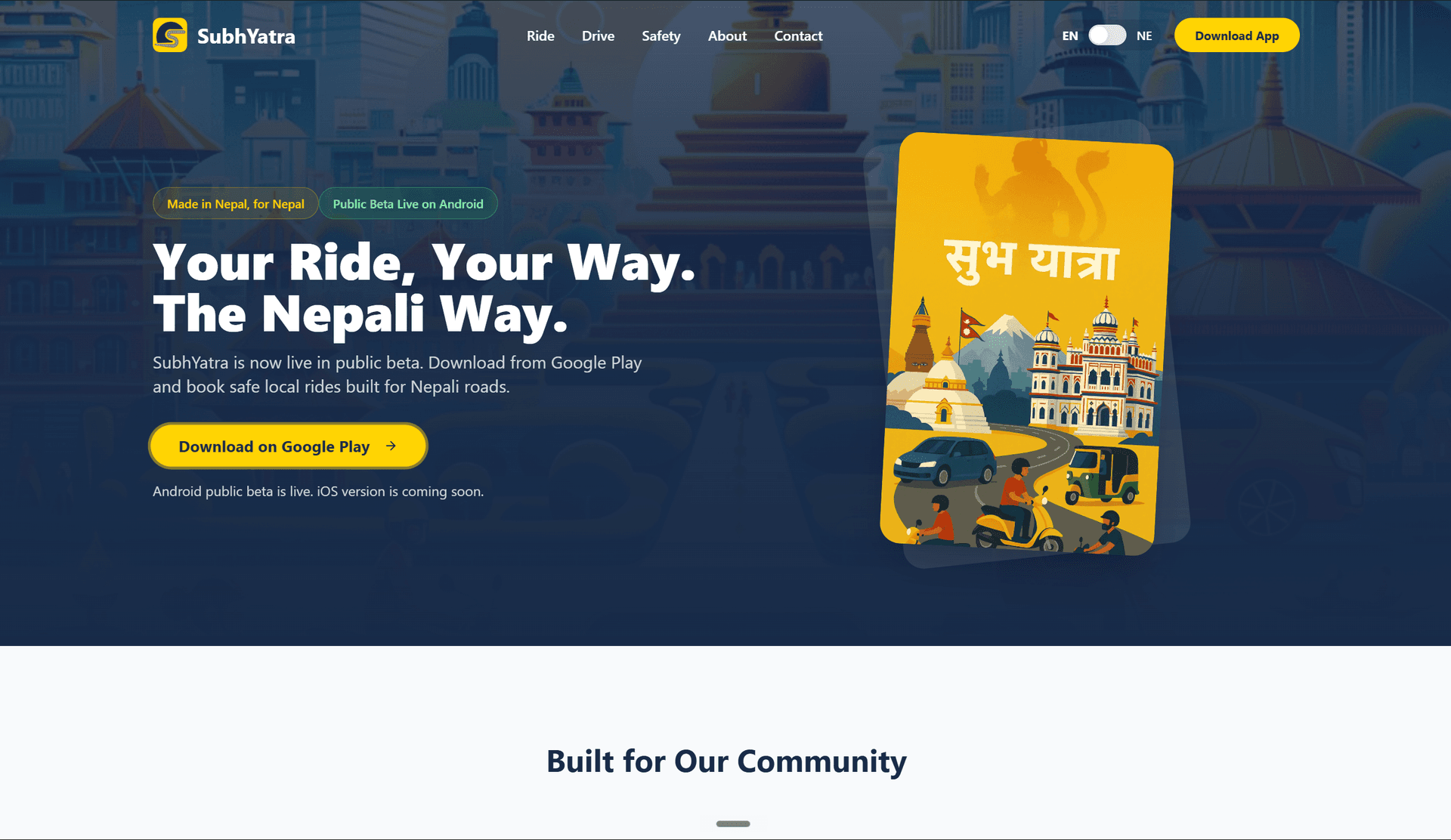 SubhYatra Landing Page