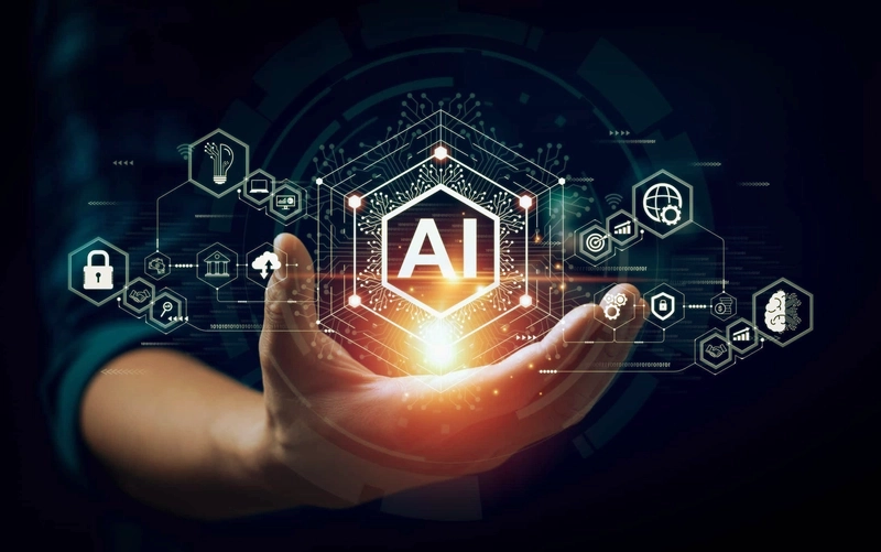AI Integration service illustration showing artificial intelligence and machine learning solutions to drive innovation.